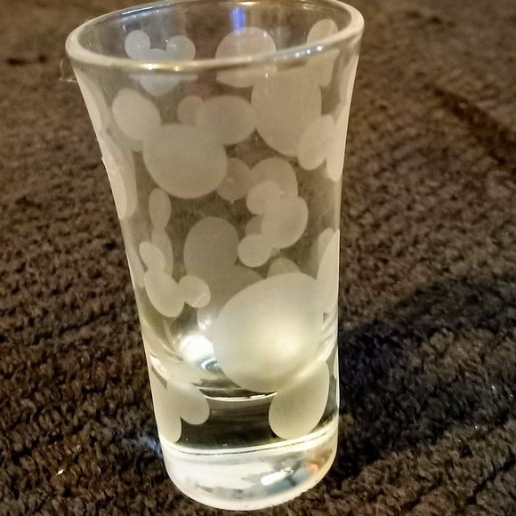 Other - Etched Mickey Head Clear Shot Glass
